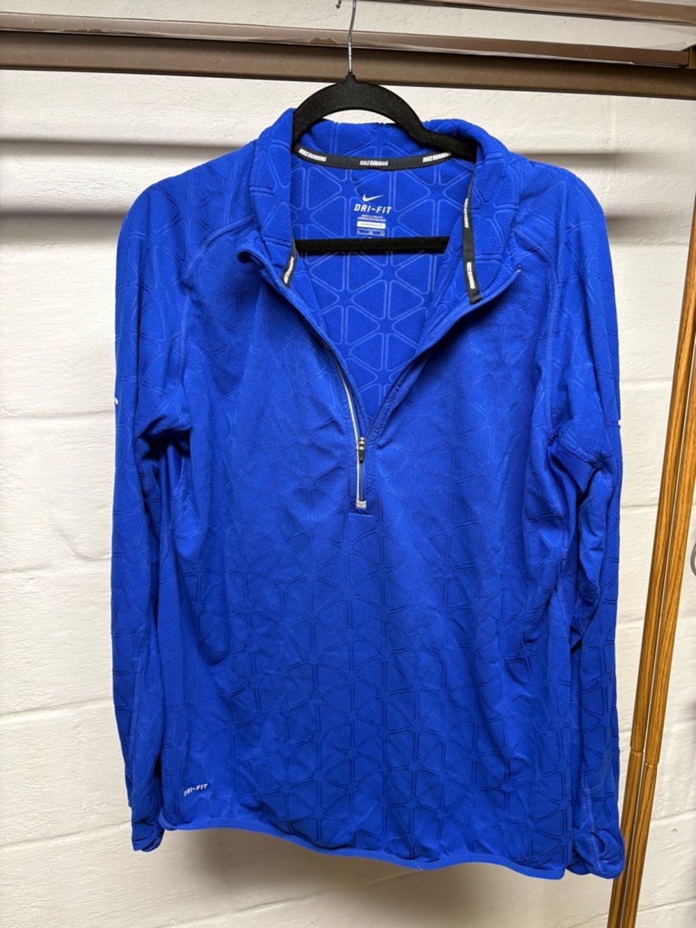 Nike Running Dri-Fit Men's Long Sleeve 1/4 Zip Pullover XL blue